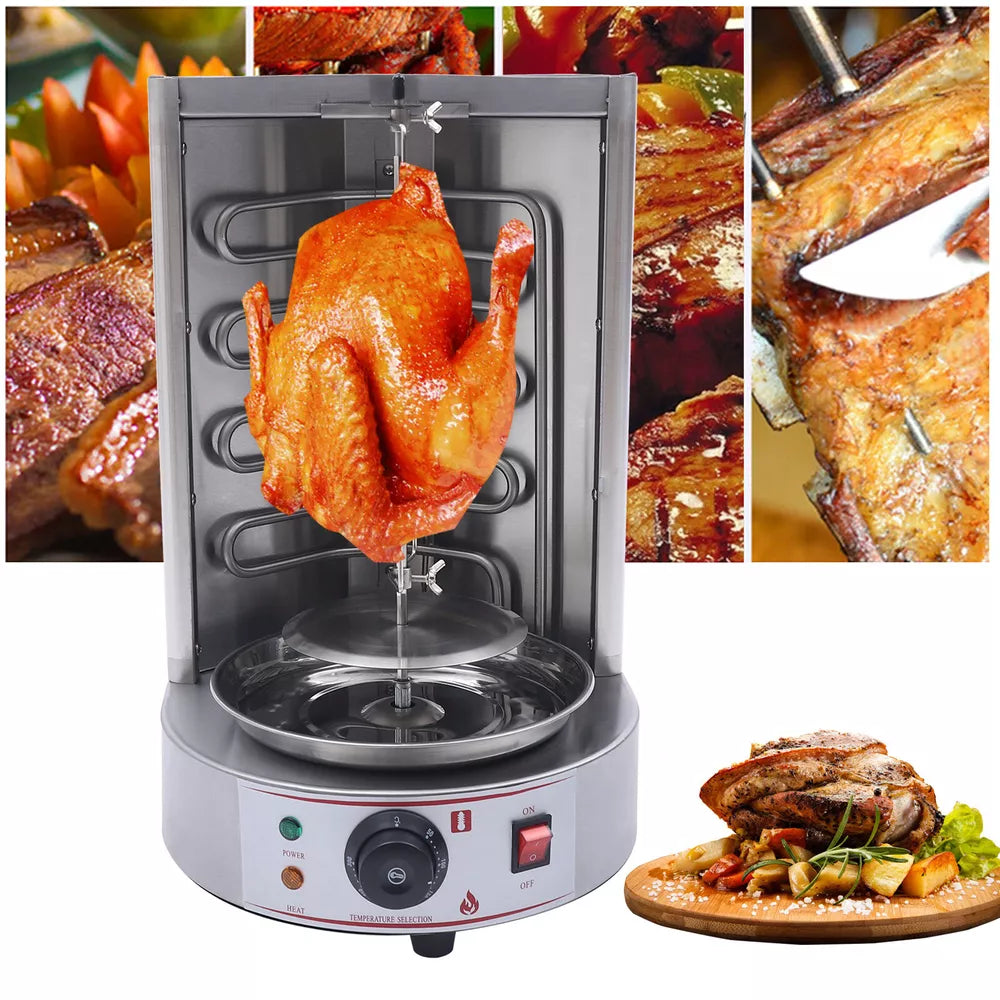 Electric Vertical Broiler Gyro Grill Shawarma Machine - Kebab Machine Stainless Steel for Rotisserie Restaurant, Home & Kitchen