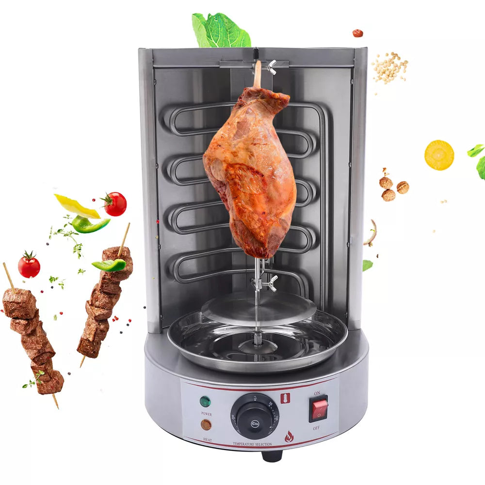 Electric Vertical Broiler Gyro Grill Shawarma Machine - Kebab Machine Stainless Steel for Rotisserie Restaurant, Home & Kitchen
