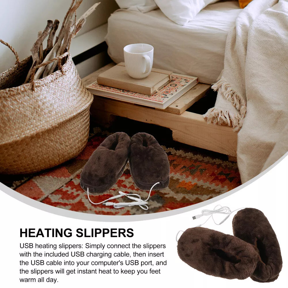 USB Heating Slippers – Ultra-Warm Plush Comfort for Cold Feet