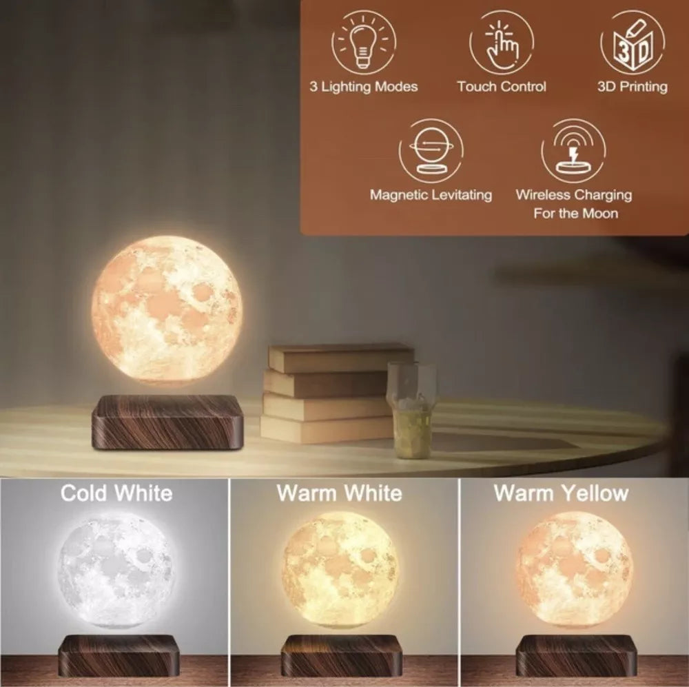 Levitating Moon Lamp – 3D Printed Floating Lunar Light with Adjustable Glow