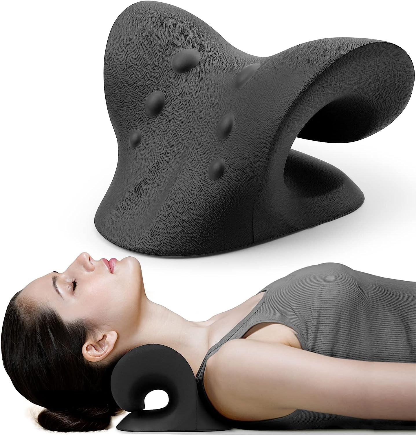 Neck Stretcher Cervical Chiropractic Traction Device Pillow for Pain Relief