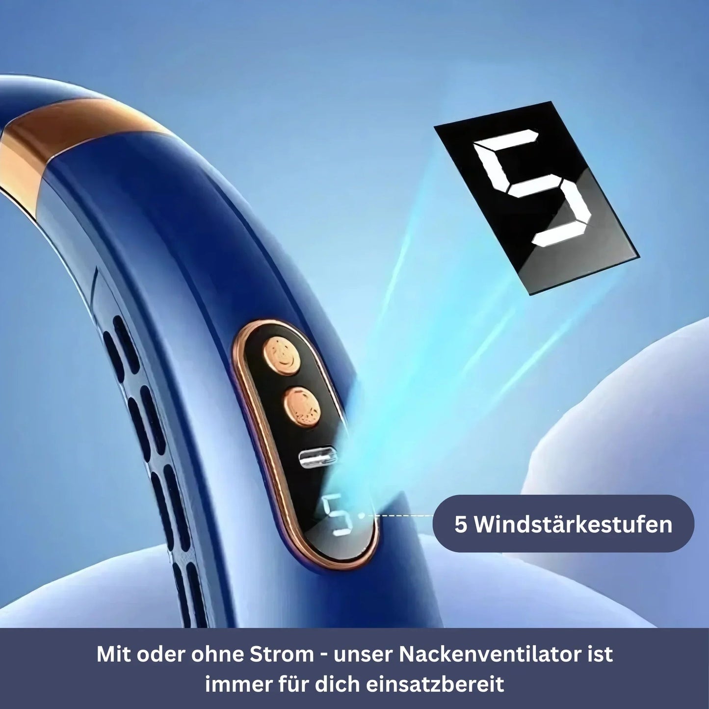 Tragbarer Nackenventilator mit LED-Kühlplatten