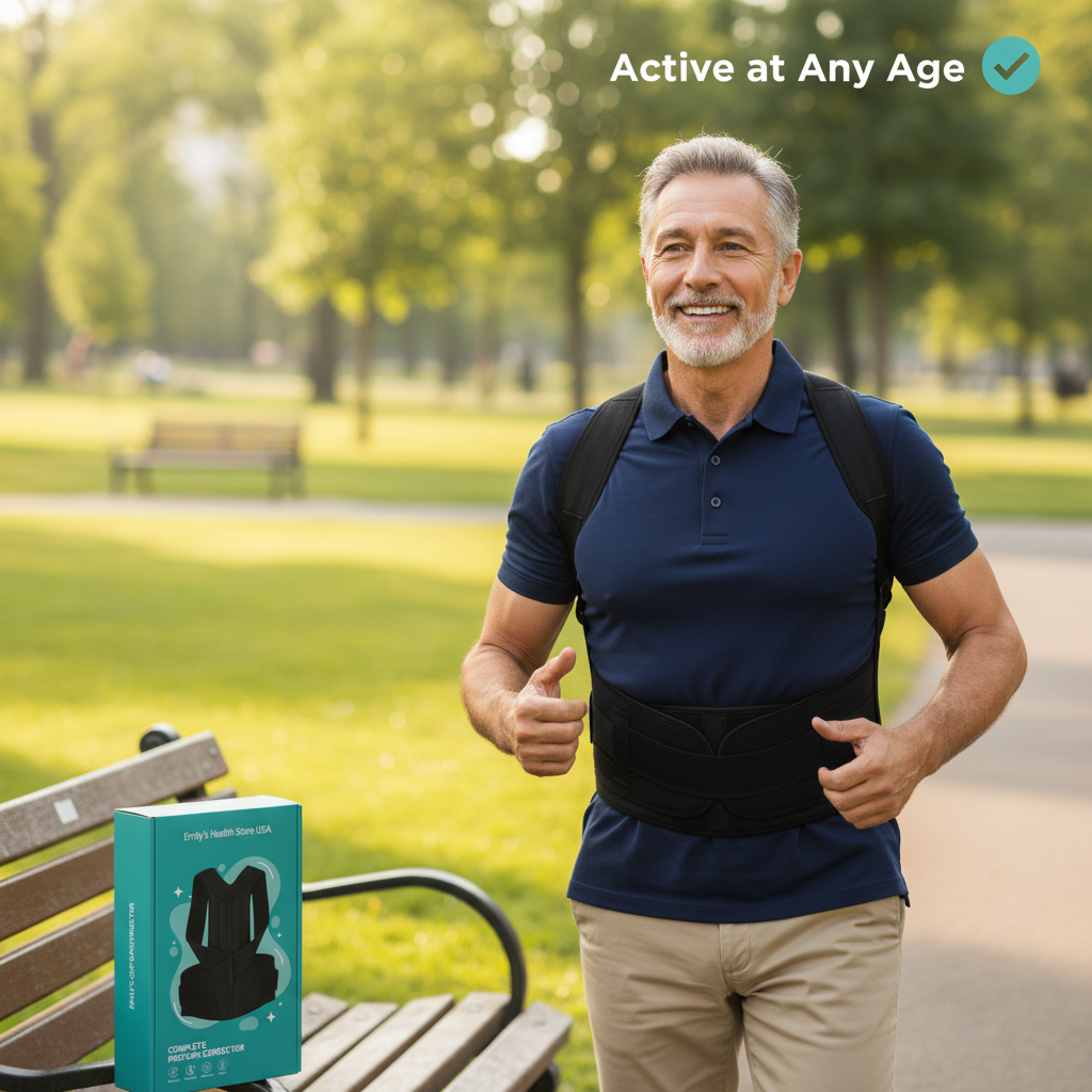 Adjustable back brace soft breathable fabric comfort fit