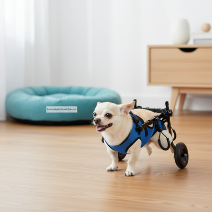 Dog mobility cart wheelchair rear legs adjustable support indoor use comfortable harness