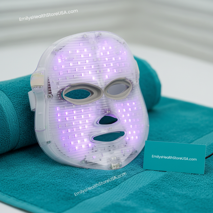 7 color LED face mask photon therapy blue red green yellow purple light modes professional