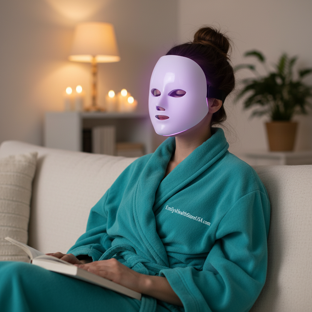 LED light therapy mask wireless rechargeable 7 color photon therapy relaxation spa quality
