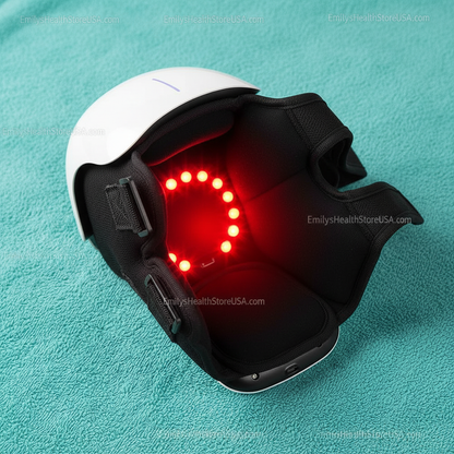 Heated knee wrap arthritis pain relief vibration massage red light therapy 650nm wavelength portable