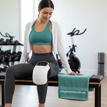 Knee pain relief device heat therapy vibration massage red light infrared therapy adjustable gym fitness