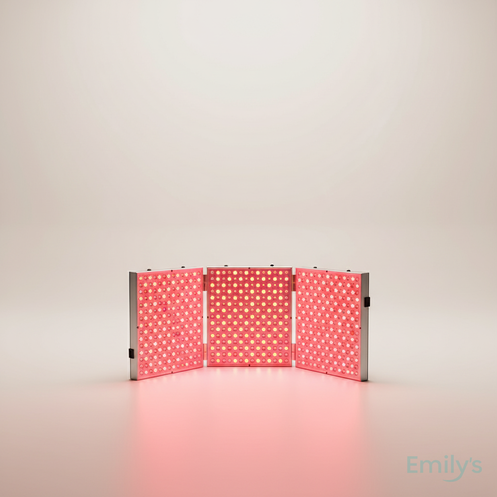 Foldable red light therapy device showing dual wavelength technology 660nm