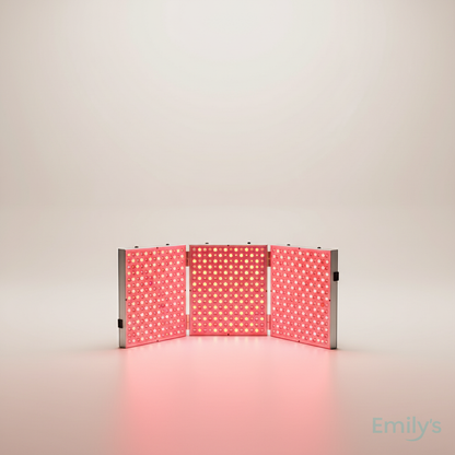 Foldable red light therapy device showing dual wavelength technology 660nm