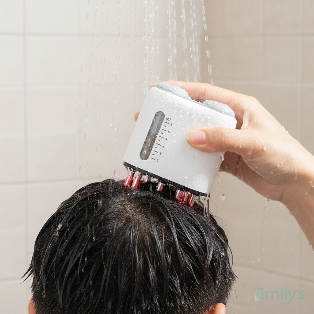 Electric scalp massage tool promoting blood circulation for hair regrowth