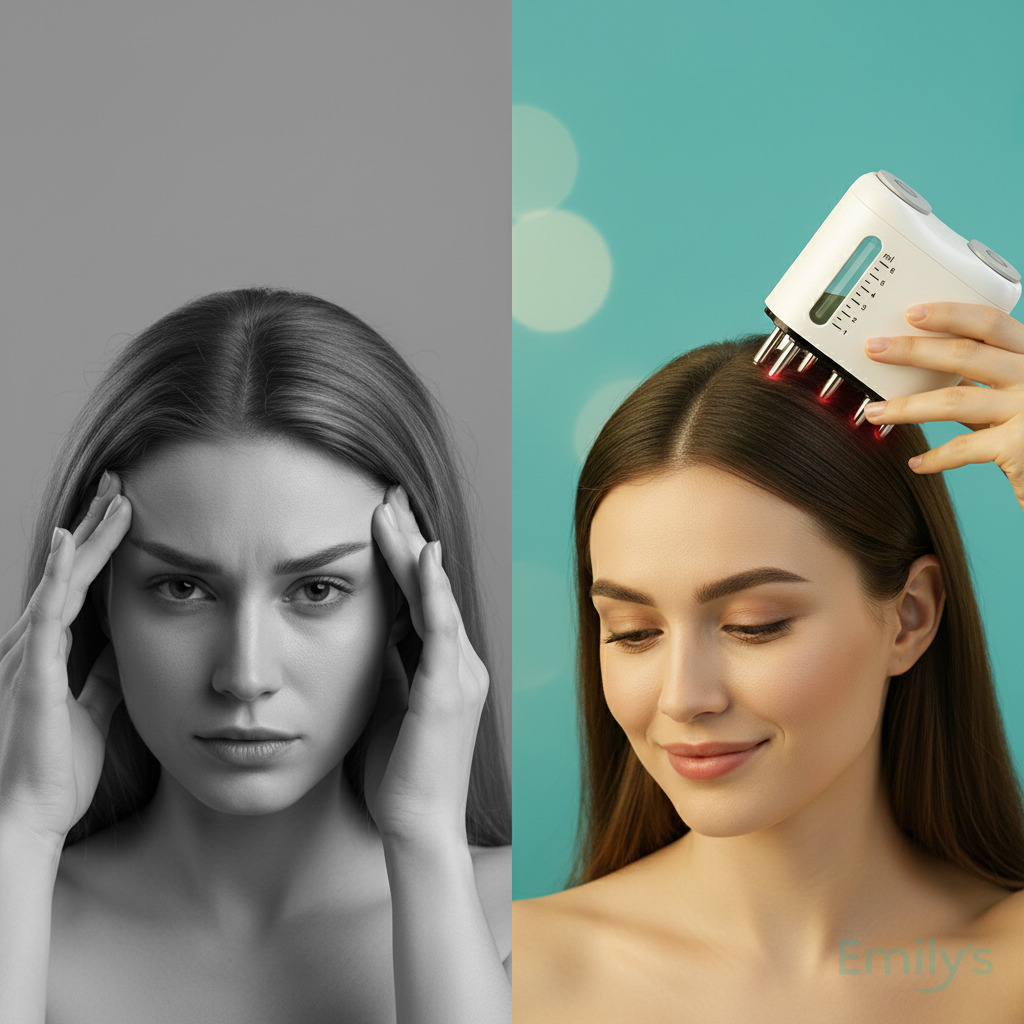 Waterproof vibrating scalp brush for hair follicle stimulation