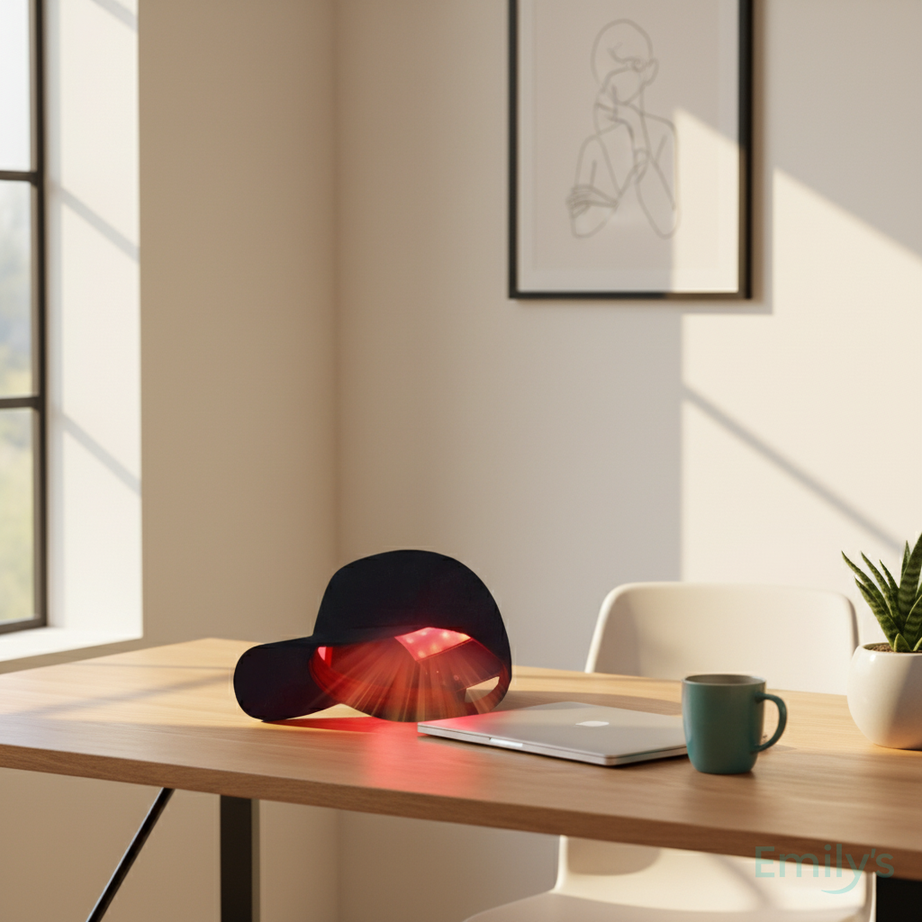 Hair loss treatment cap stimulating follicles with red LED technology