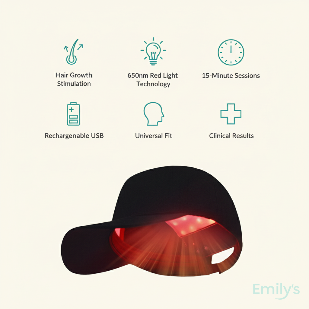 LED light therapy hair restoration cap for thicker healthier hair growth