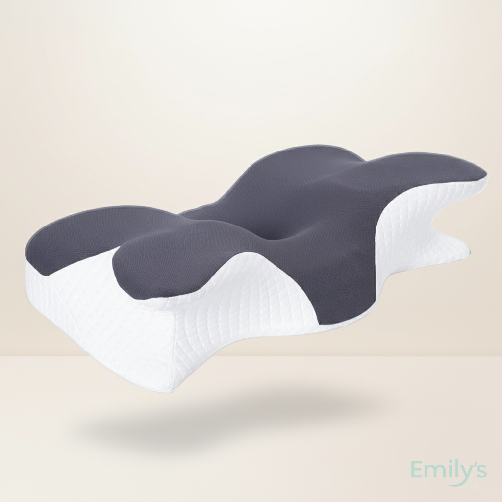 Memory foam neck support pillow with contoured design for side sleepers