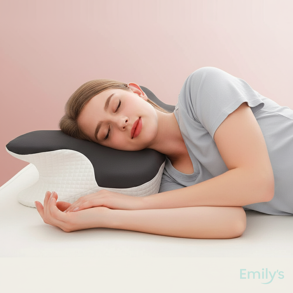 Ergonomic neck pillow for back sleepers and side sleepers
