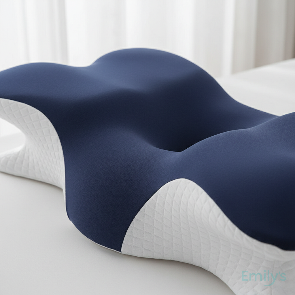 Therapeutic cervical pillow for bedroom sleep and neck wellness