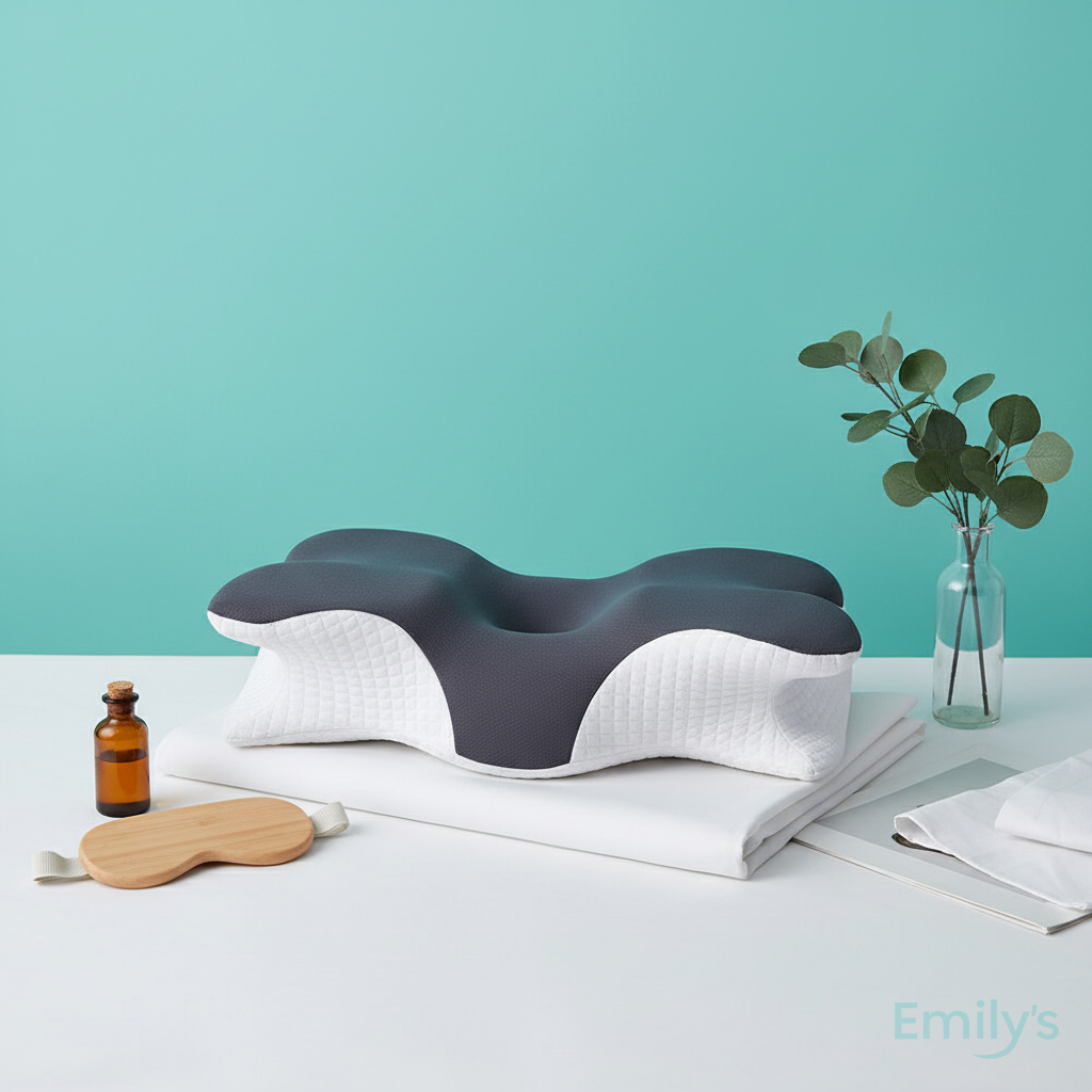 Orthopedic memory foam pillow for chronic neck pain and headache relief