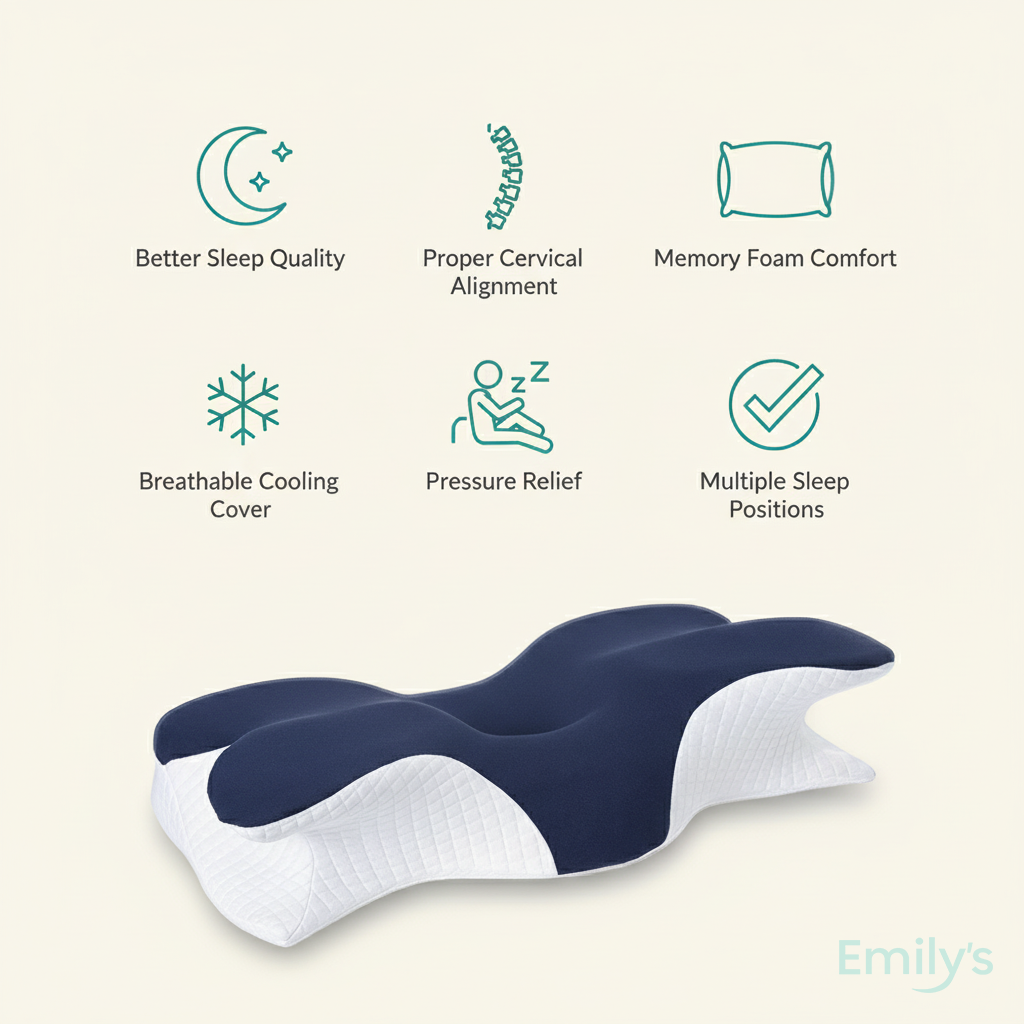 Comfortable cervical pillow for adults and teens with neck support needs