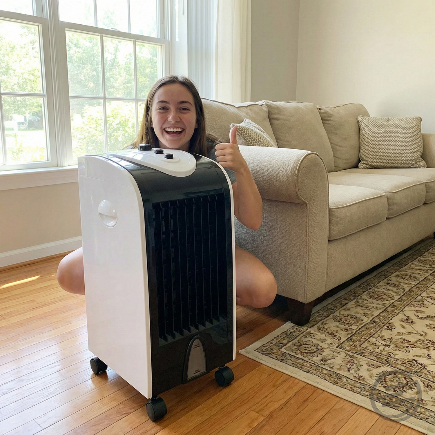 AirMax customer using product at home UGC