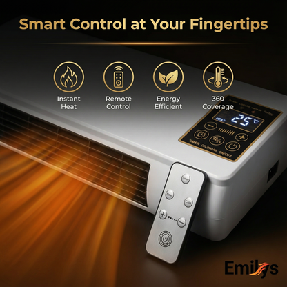 Emilys Portable Room Heater - Tip-Over Protection Safety Feature