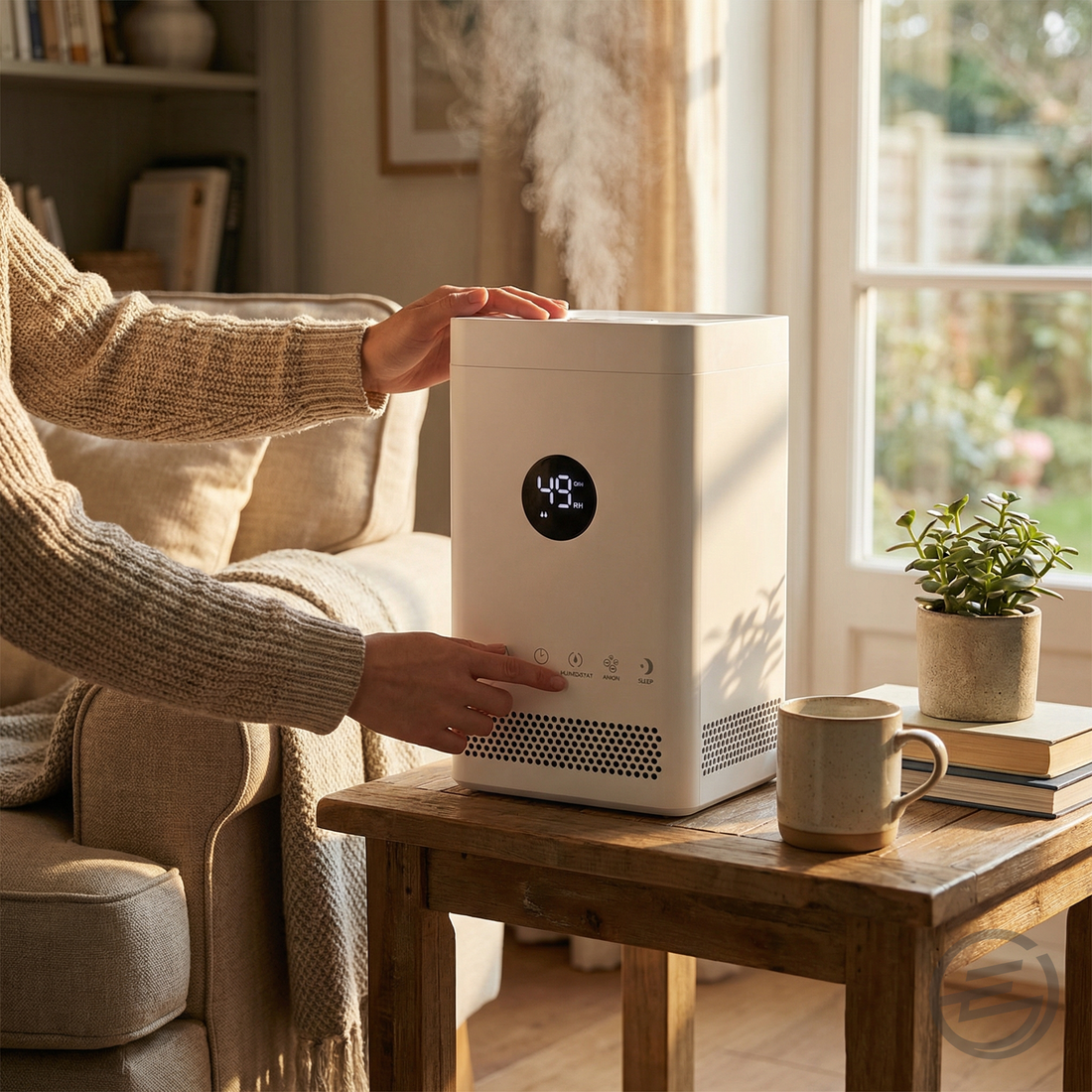 Humidifier customer using product at home