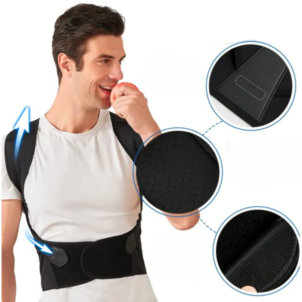 Adjustable back posture belt for desk workers and office posture