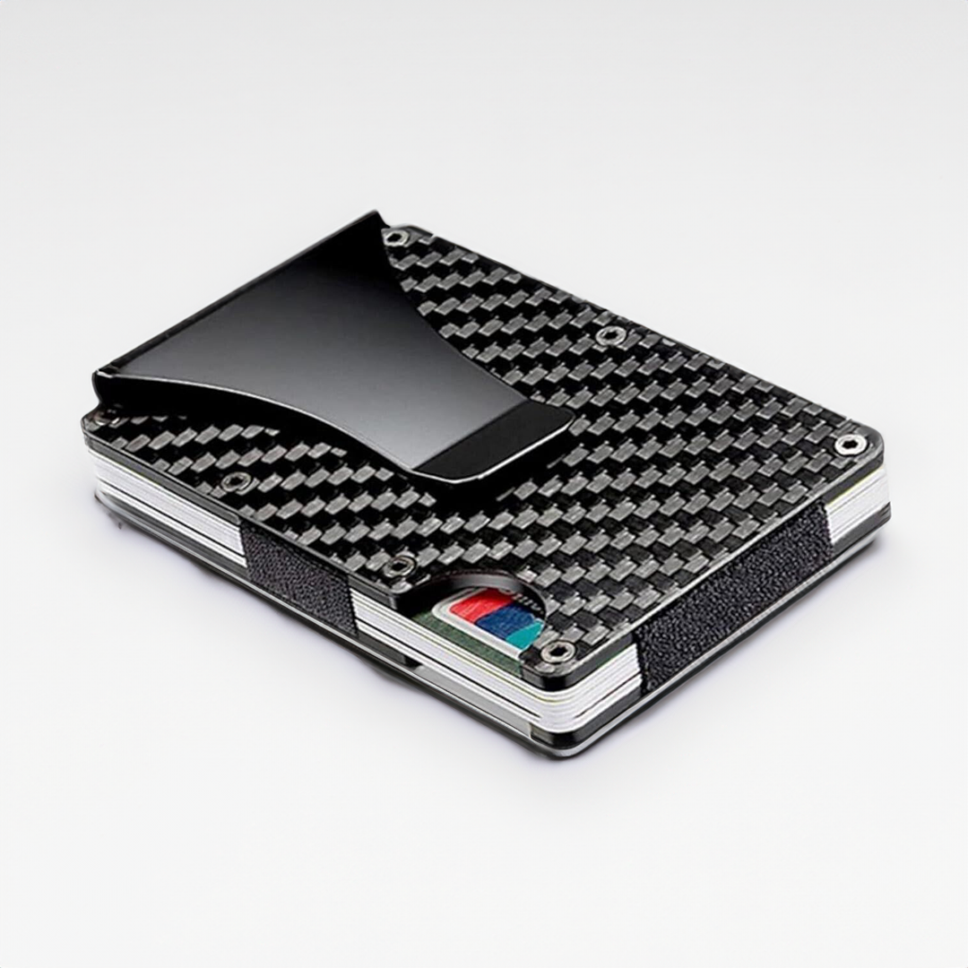 RFID Blocking Men's Carbon Fiber Metal Wallet