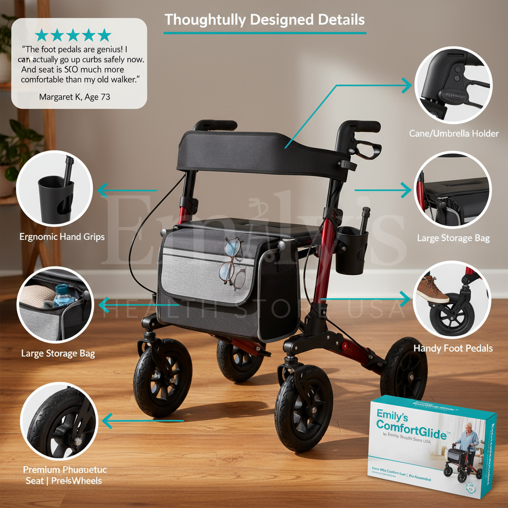 Emily's ComfortGlide™ Rollator Walker