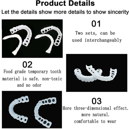 Cosmetic Dental Veneers Snap On Temporary Teeth Covers Set