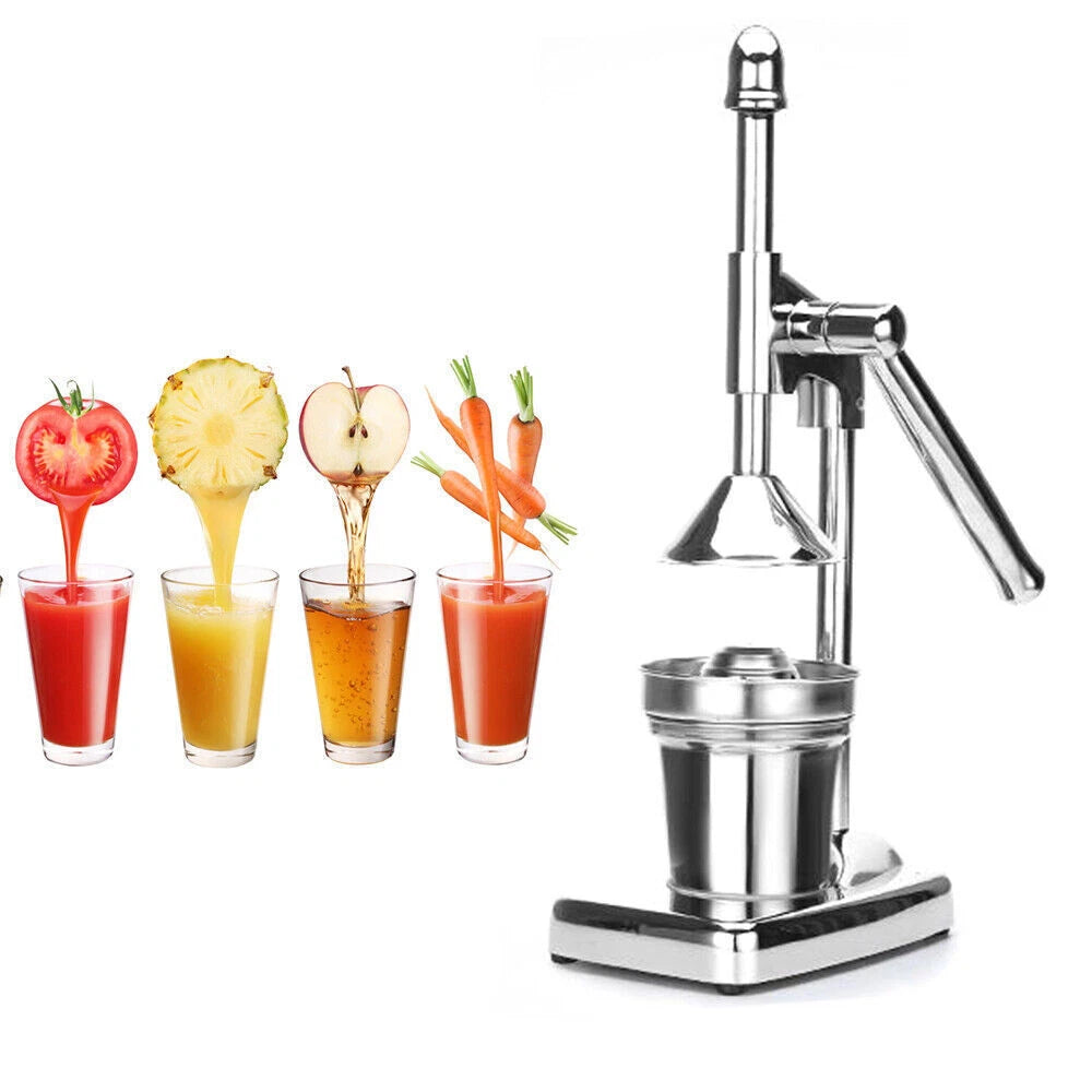 Stainless steel manual orange juicer press - commercial grade lemon squeezer with clamp base