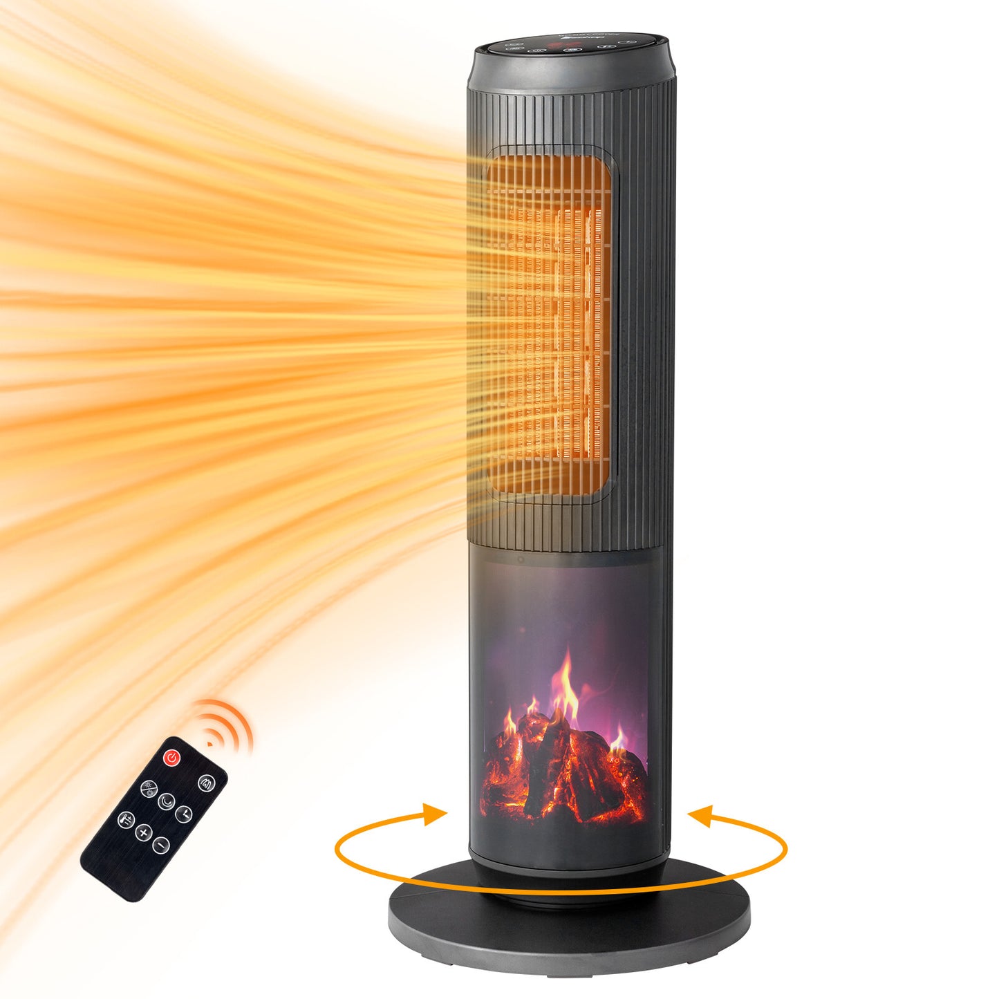 Oscillating Tower Heater 1500W Electric Remote Ceramic PTC
