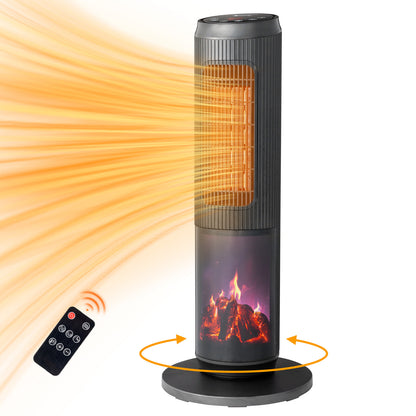 Oscillating Tower Heater 1500W Electric Remote Ceramic PTC