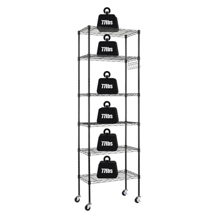 Adjustable Wire Shelving Unit with Hanging Hooks