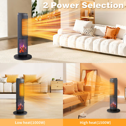 Space Heater Tower 1500 Watt Electric Oscillating Remote Control