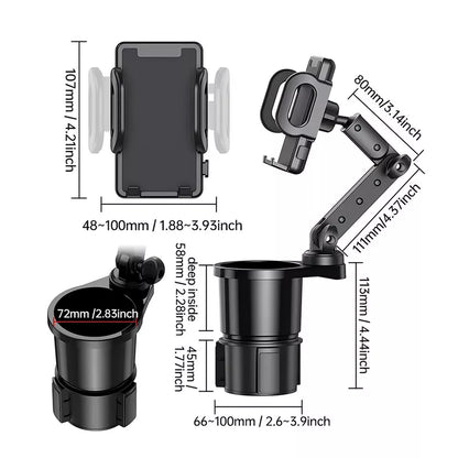 Phone Cup Holder Mount – Secure, Adjustable & Universal Fit for Cars