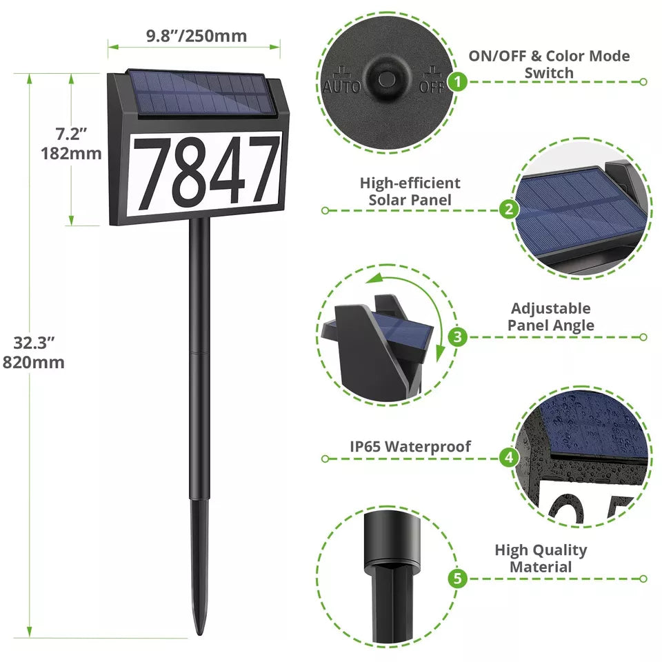 Solar Powered Address Sign