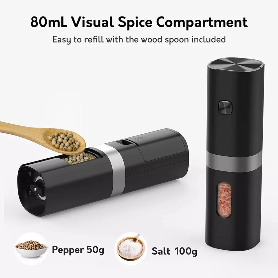 Rechargeable Salt and Pepper Mill Set by Sharper Image