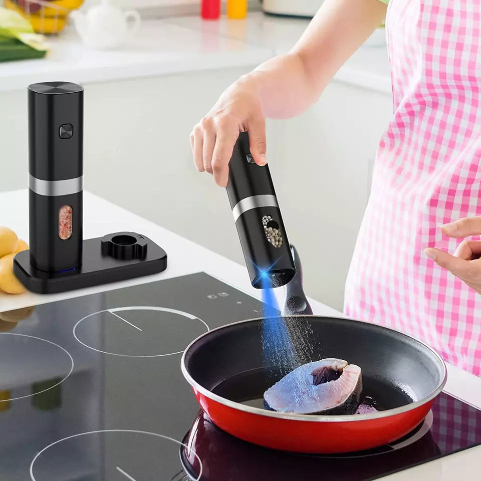 Rechargeable Salt and Pepper Mill Set by Sharper Image
