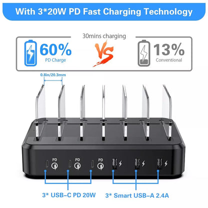 8 Device Quick Charging Station by Sharper Image