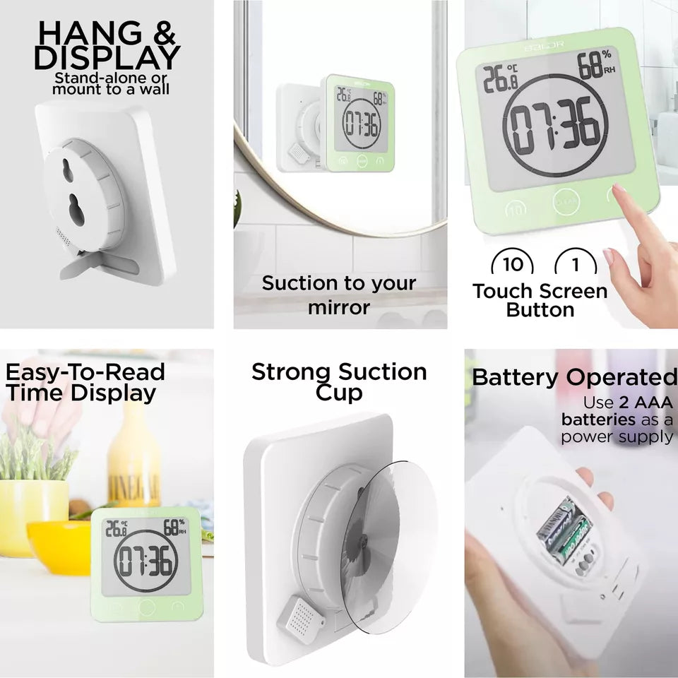 Waterproof Shower Clock with Timer