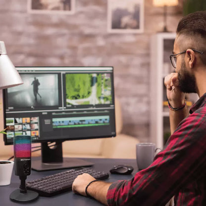 USB Gaming and Streaming Microphone with RGB Lighting
