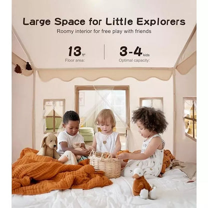 Large Kids Play Tent with Star String Lights