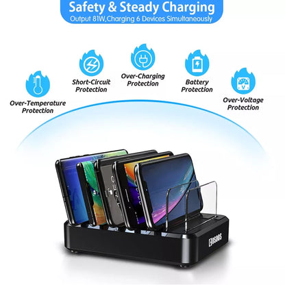 8 Device Quick Charging Station by Sharper Image