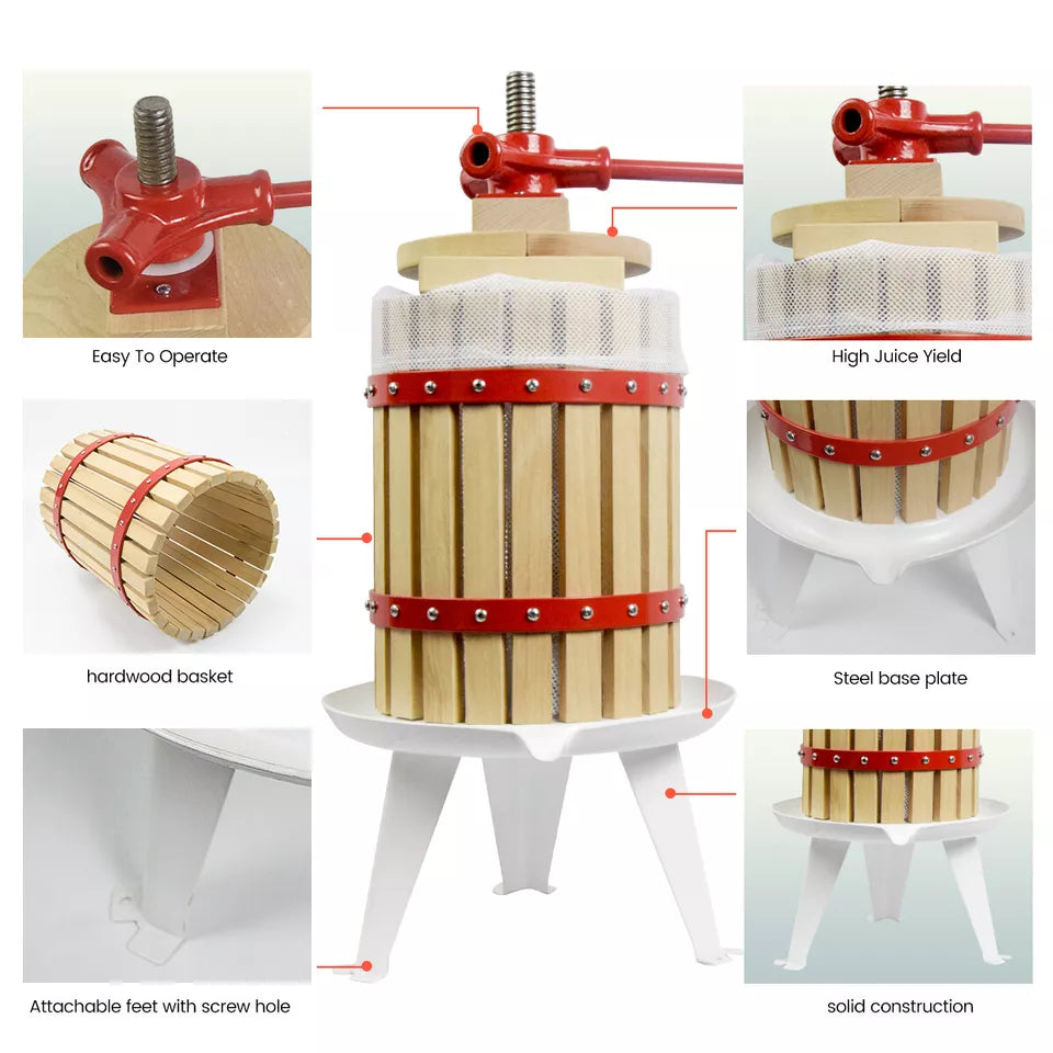 1.6 Gallon Fruit, Cider and Wine Press