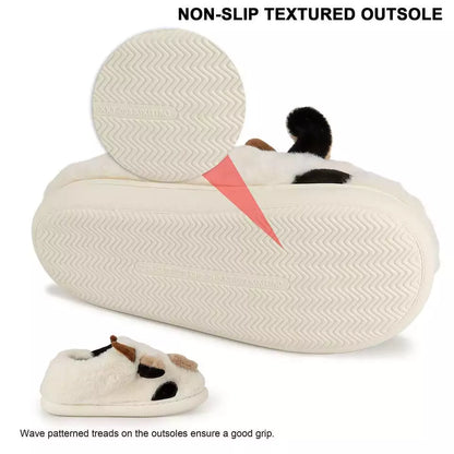 Cartoon Cow Plush Slippers